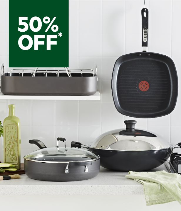 50% Off All Loose Cookware, Frypans & Woks By Tefal