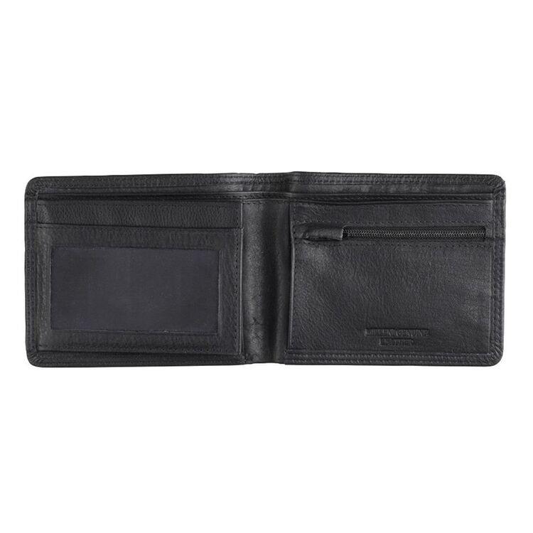 Milleni Leather Tri-Fold Coin Mens Wallet Black