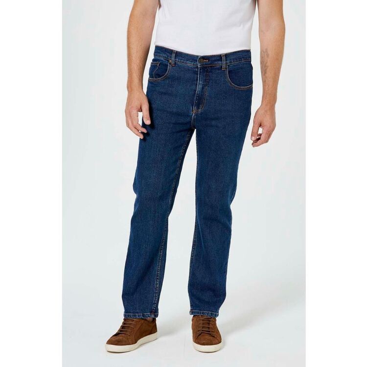Amco Men's Regular Leg Stretch Blue Denim Jeans