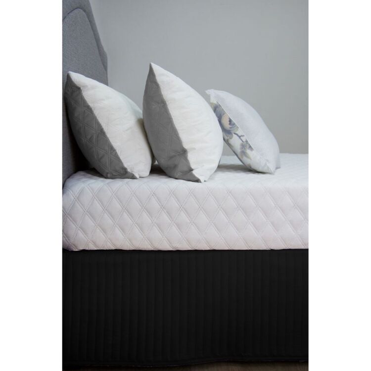 Ardor Plain Dyed Quilted Valance King Single Bed Black King Single