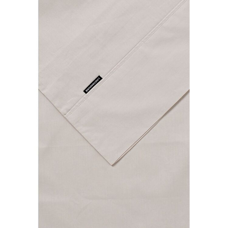 Linen House 250 Thread Count Cotton Percale Sheet Set Queen Bed Silver Queen