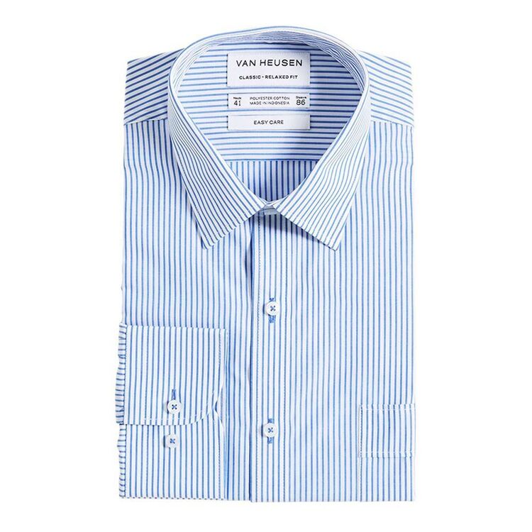 Van Heusen Stripe Classic Fit Shirt Blue