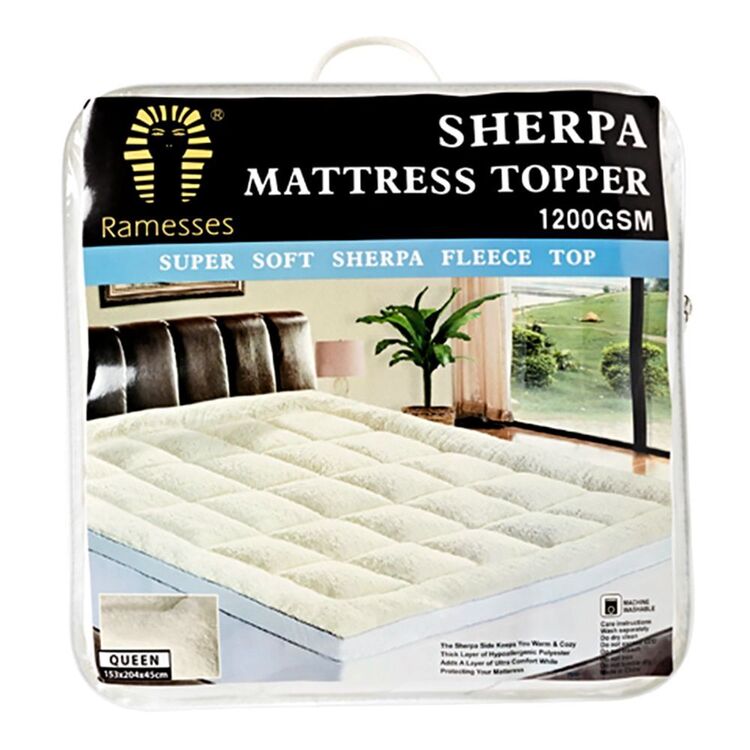 Ramesses Sherpa Mattress Topper Queen Bed