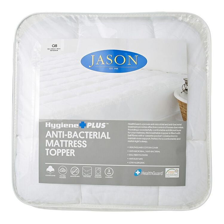 Jason Anti-Bacterial Mattress Topper Double Bed White Double