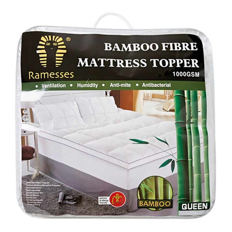 Ramesses 1000gsm Bamboo Mattress Topper Double Bed Double