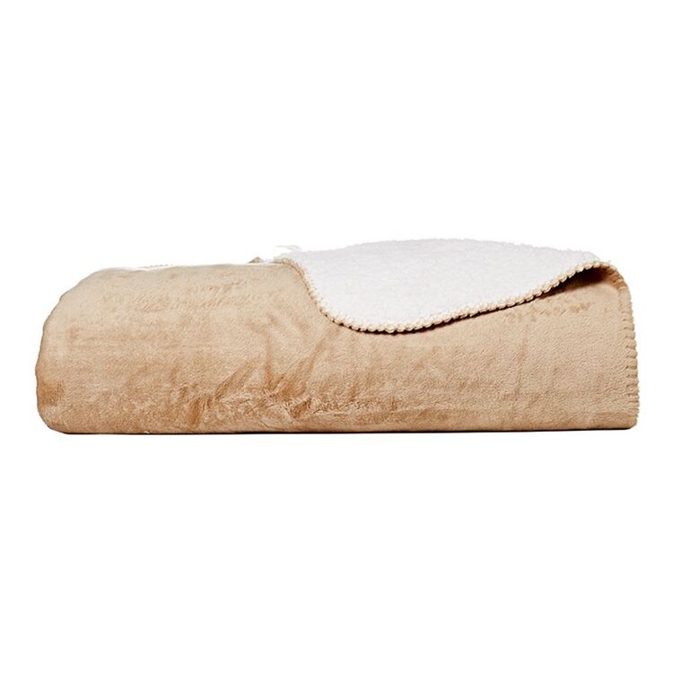 Elysian Tufted Fleece Blanket Queen Bed Sand Queen