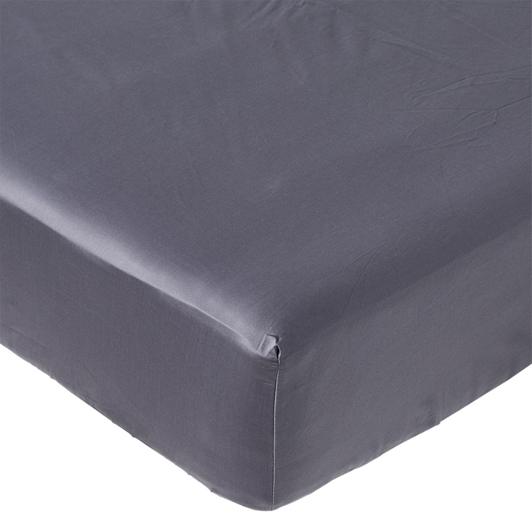Ramesses 475 Thread Count Egyptian Cotton Fitted Sheet Queen Bed Charcoal Queen