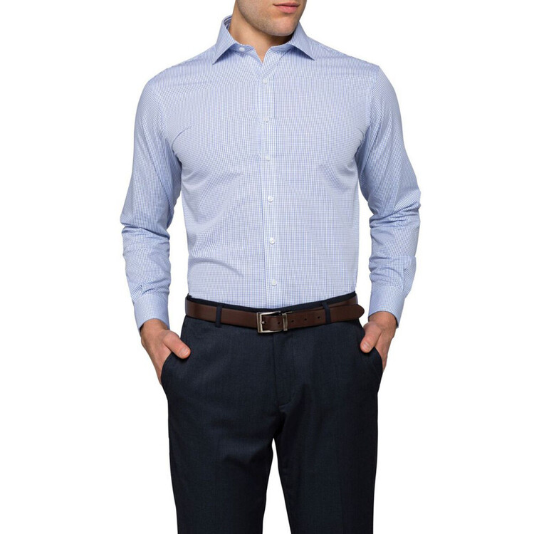 Van Heusen Men's Check Tailored Fit Business Shirt