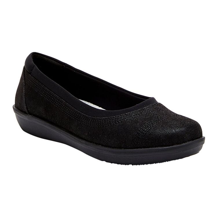 Cloud Steppers By Clarks Ayla Low Cushion Soft Ballet Black