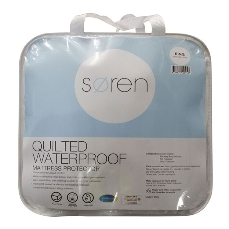 Soren Quilted Waterproof Mattress Protector Queen Bed