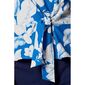 Khoko Smart Tropical Tie Front Linen Top Blue & Multicoloured 14