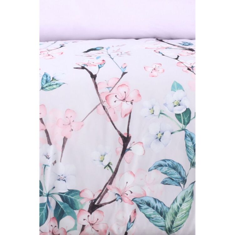 Soren Blossom Birds Microfibre Quilt Cover Set King Bed King