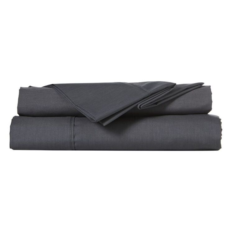 Soren 225TC Cotton Rich Sheet Set Single Bed Charcoal Single