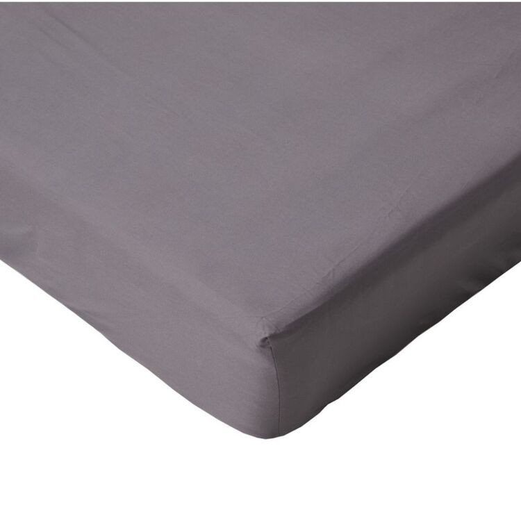 Elysian 500 Thread Count Egyptian Cotton Fitted Sheet Single Bed Charcoal Single