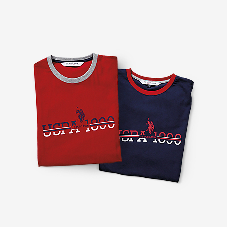 U.S. Polo Assn. Short Sleeve Contrast 3 & Collar Logo Tee