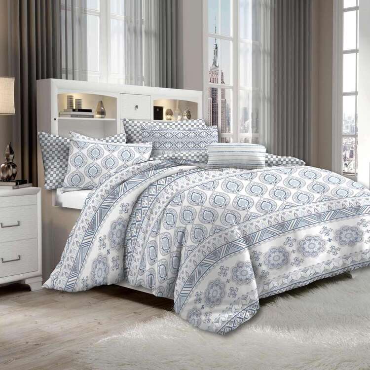 Polo Doha Cotton Percale Quilt Cover Set Queen Bed Multicoloured Queen