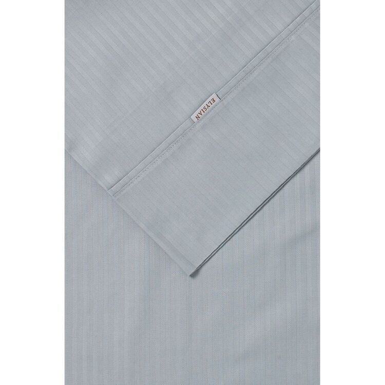 Elysian 500 Thread Count Cotton Dobby Stripe Sheet Set Queen Bed Silver Queen