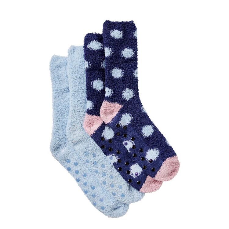 Sash & Rose Fluffy Knit Home Socks 2 Pack