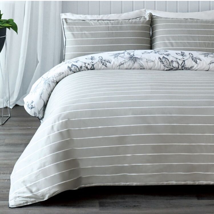 Jayson Brunsdon Homewares Surry 300 Thread Count Cotton Quilt Cover Set King Bed