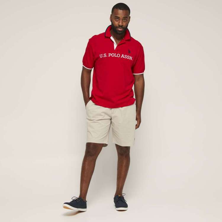 U.S. Polo Assn. Short Sleeve Chest Brand and Logo Polo with Tipping