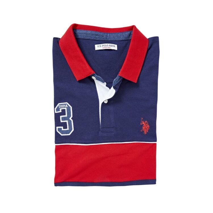 U.S. Polo Assn. Big Men's Block Stripe Polo With Embroidered Chest No.3