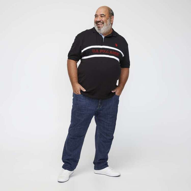 U.S. Polo Assn. Big Men's Short Sleeve Polo With Outline Chest Brand Logo