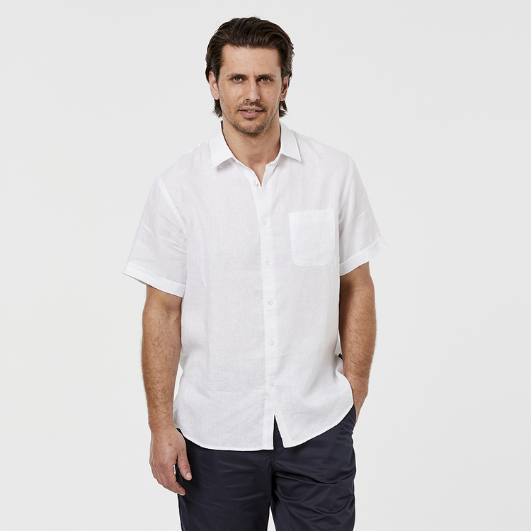 Bronson Basic Cairns Short Sleeve Linen Shirt