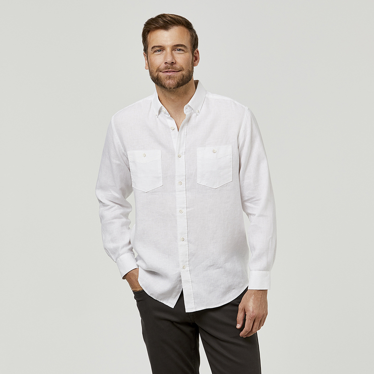 JC Lanyon Avery Long Sleeve Linen Shirt
