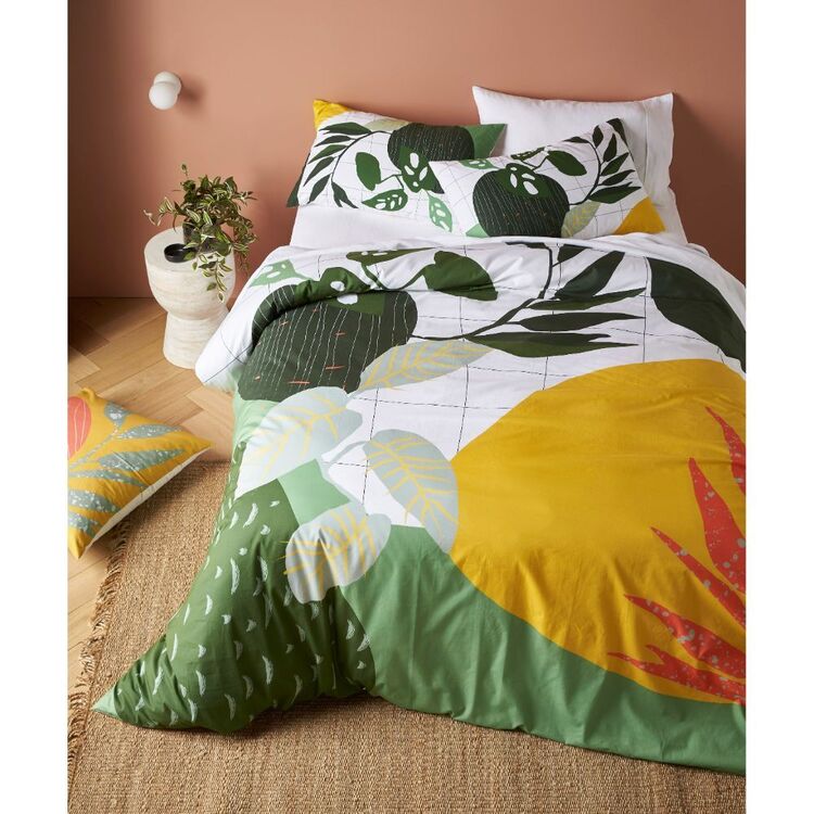 Accessorize Ren Print Cotton Quilt Cover Set Queen Bed