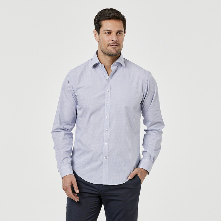 Van Heusen European Fit Grey Check Business Shirt