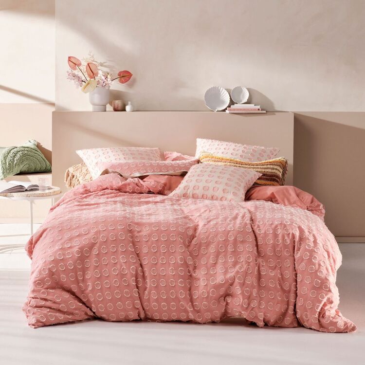 LINEN HOUSE BENEDITA COTTON QUILT COVER SET KING BED
