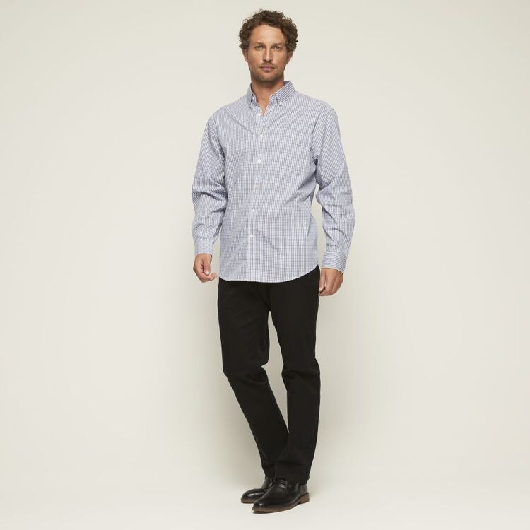 JC Lanyon Men's York Easy Care Cotton Long Sleeve Check Shirt