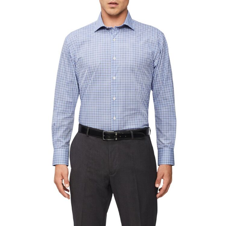 Van Heusen Tailored Fit Mid Check Long Sleeve Shirt