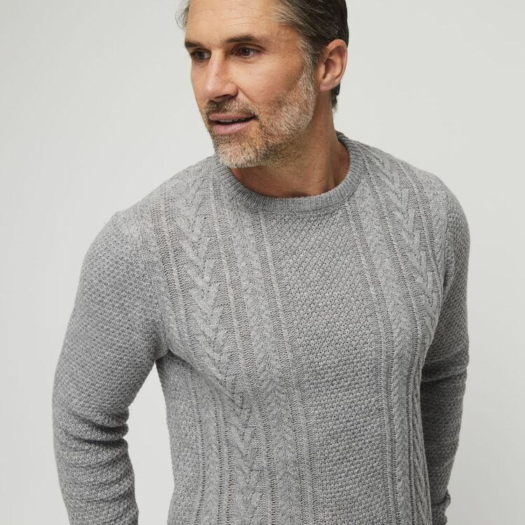 Bronson Casual Fyansford Cable Crew Neck Knit