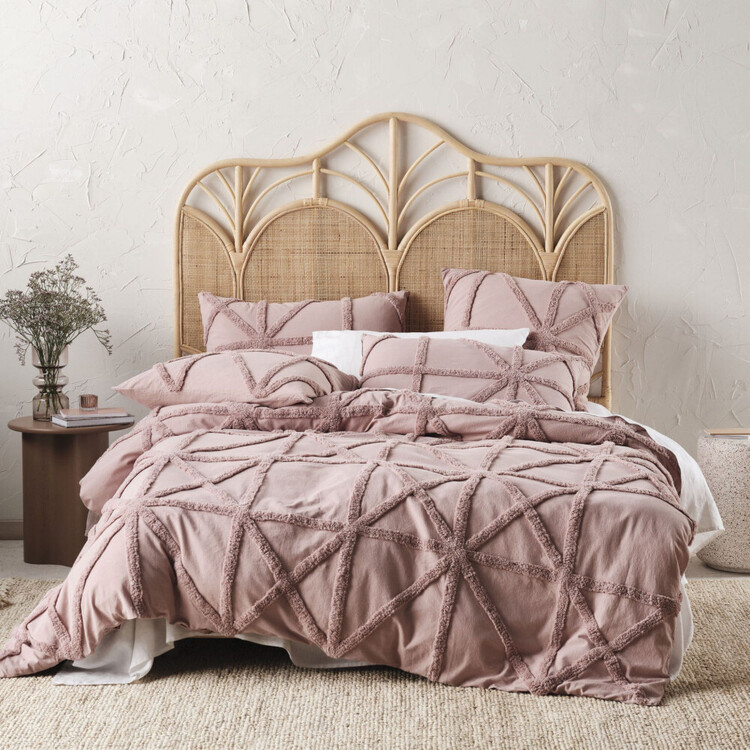 Linen House Clyde Cotton Quilt Cover Set Super King Bed