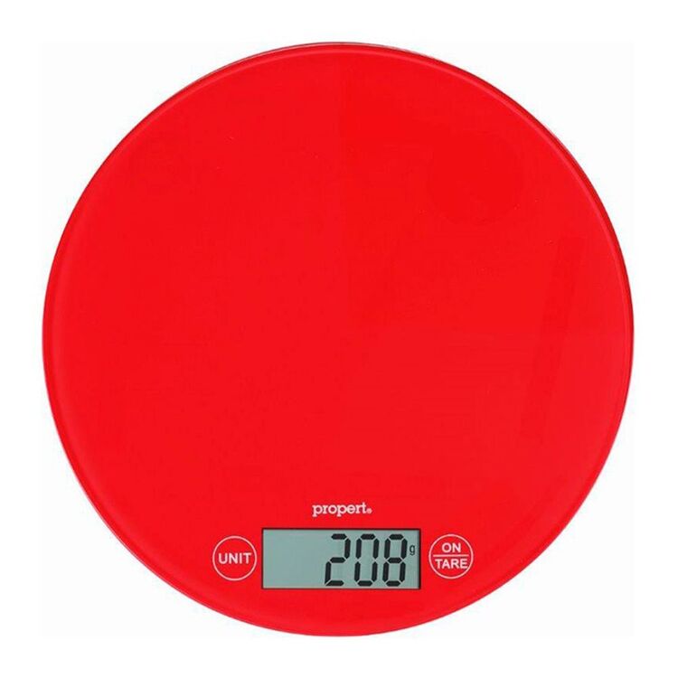 Propert 5kg Glass Scale Round Red