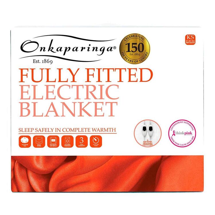 ONKAPARINGA Fully Fitted Electric Blanket King Single Bed