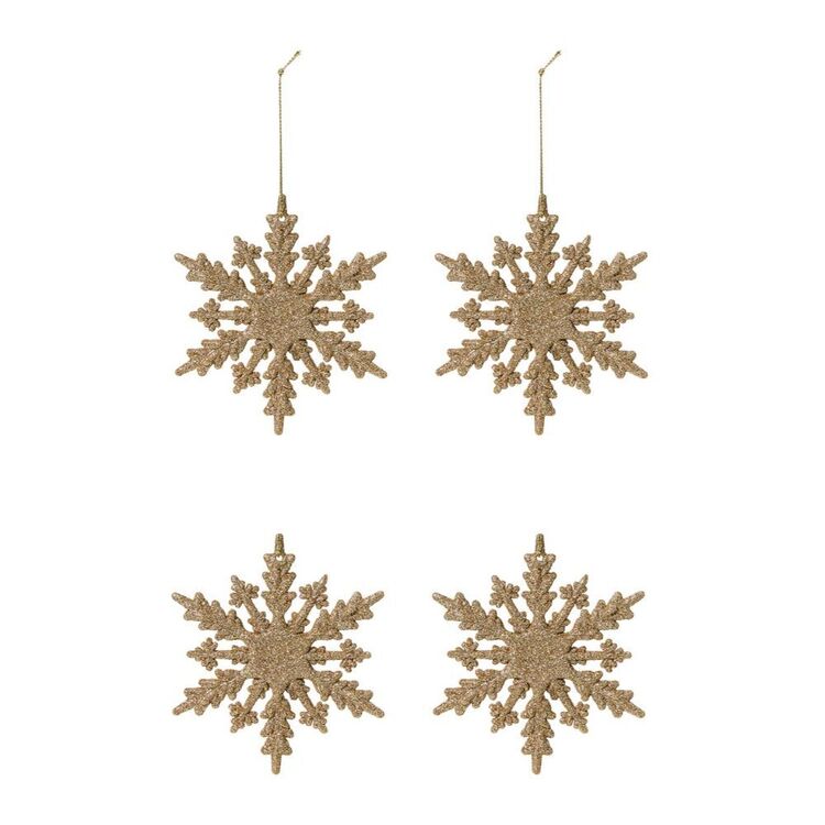 Soren 4-Piece Snowflake Ornament Gold