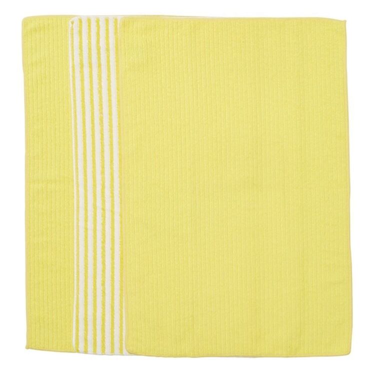 Urbane Home Microfibre 3 Pack Tea Towel Yellow Stripe