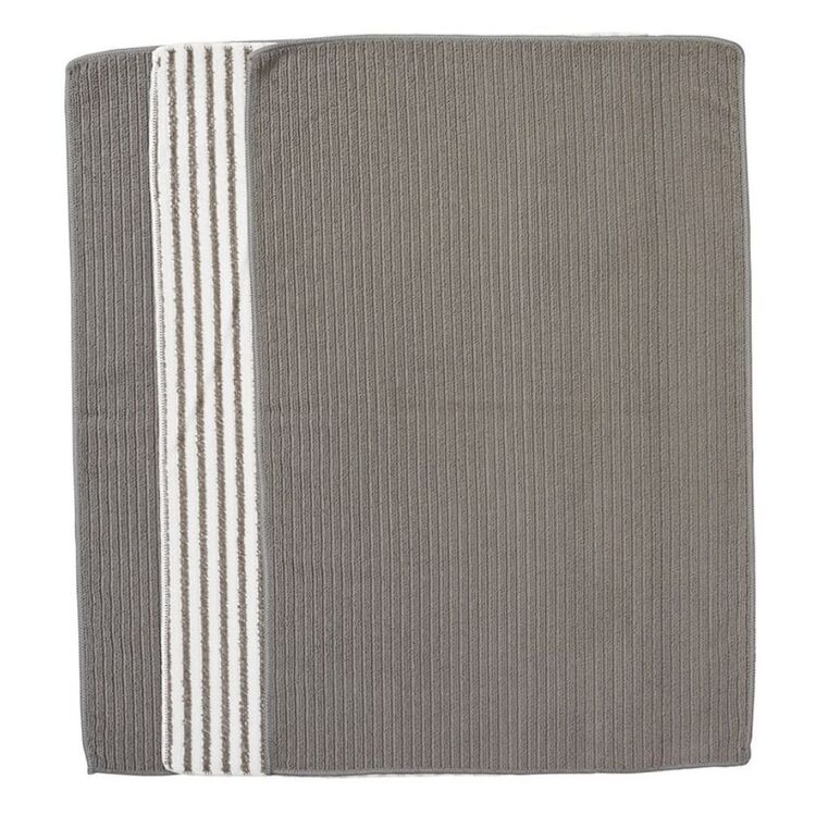 Urbane Home Microfibre 3 Pack Tea Towel Grey Stripe