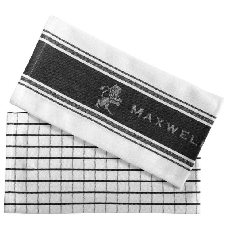 Maxwell & Williams Epicurious 2-Piece Tea Towel 50 x 70 cm Charcoal
