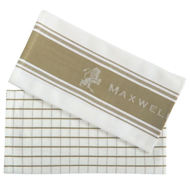 Maxwell & Williams Epicurious 2-Piece Tea Towel 50 x 70 cm Taupe