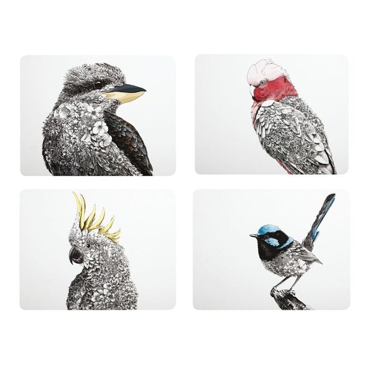Maxwell & Williams Ferlazzo 4-Piece Birds Cork Back Placemat 34 x 26.5 cm