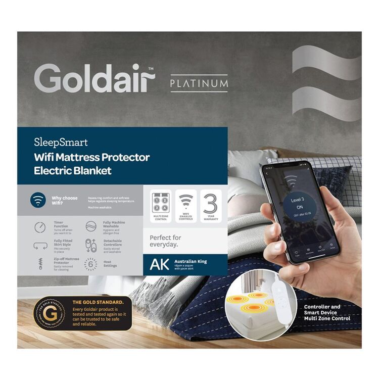 Goldair Platinum Quilted Mattress Protector with WiFi/Smart Home King Bed