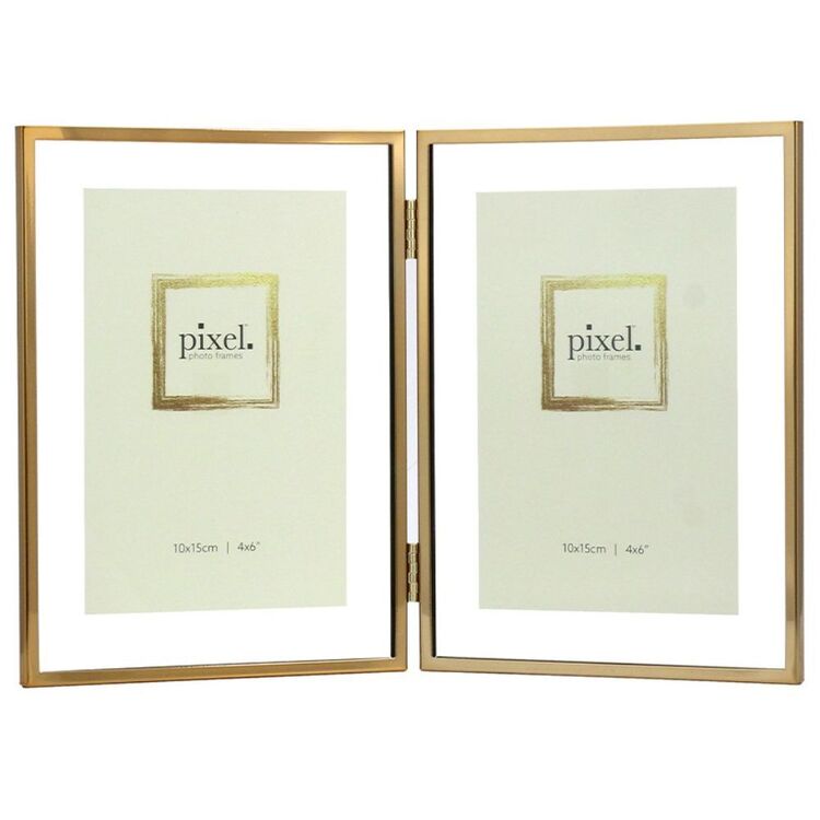 Pixel 10 x 15 cm Avery Gold Double Floating Photo Frame