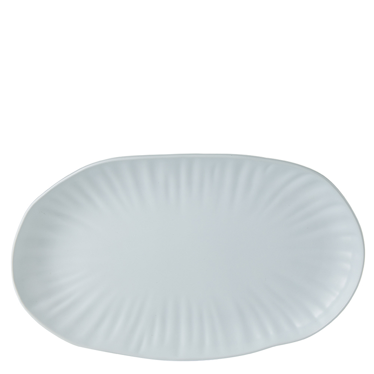 Chyka Home Lotus 36cm Oval Plate Matte Blue
