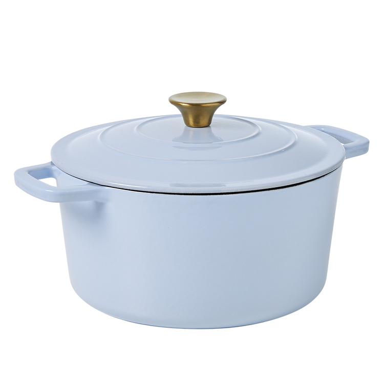 Smith & Nobel Luxe Cast Iron Casserole 5L Baby Blue