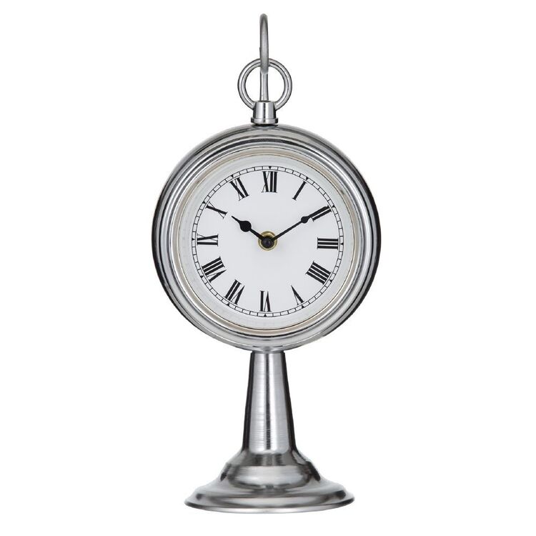 Society Home Society Home Verlow Mantel Clock Silver/White/Black 16x12x34.5cm