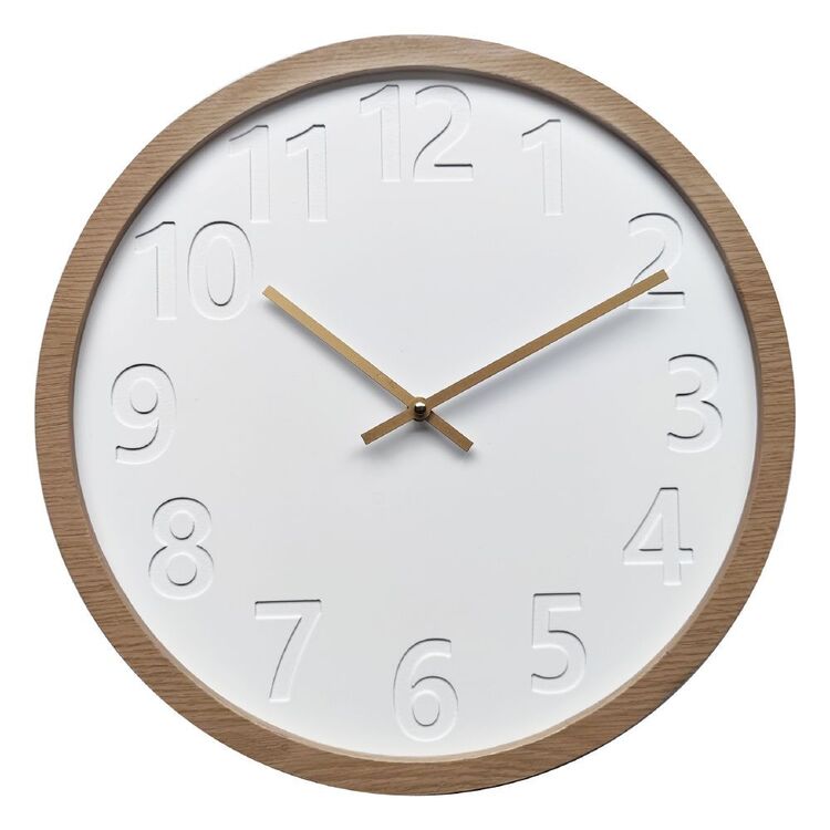Amalfi John Wall Clock 41.5x3.5x41.5cm White/Natural