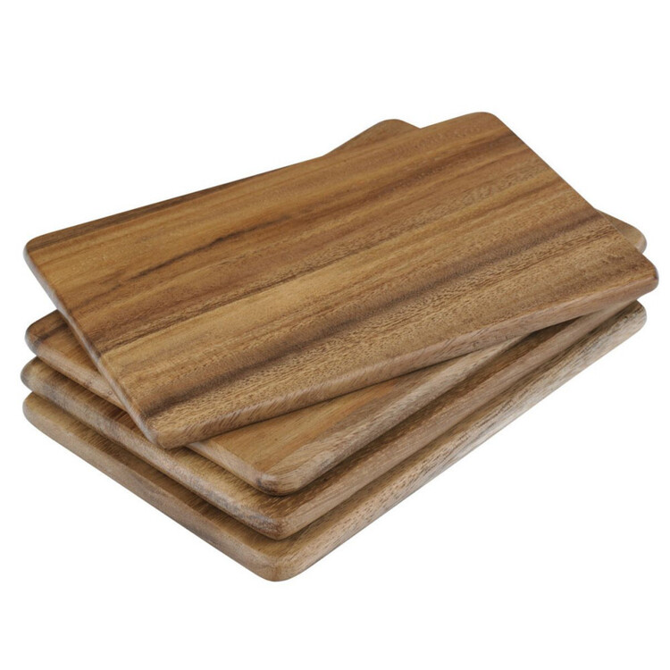 Davis & Waddell Acacia Wood Individual Serving Board Set of 4 Natural 21 x 15 x 1 cm